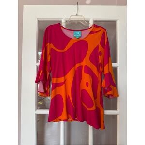 Escapada Pink & Orange Nantucket 3/4 Sleeve Susan Blouse